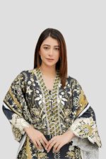 Stitched 3 Piece Cambric Suit-Embroidered - Image 3