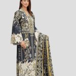 Stitched 3 Piece Cambric Suit-Embroidered