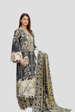 Stitched 3 Piece Cambric Suit-Embroidered