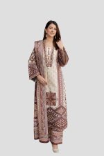 Stitched 3 Piece Cambric Suit – Embroidered - Image 3