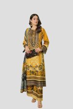 Stitched 3 Piece Cambric Suit – Embroidered