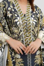 Stitched 3 Piece Cambric Suit-Embroidered - Image 5