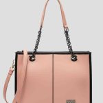 Elegant Pink Shoulder Tote Bag – Faux Leather