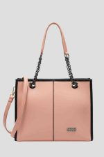 Elegant Pink Shoulder Tote Bag – Faux Leather