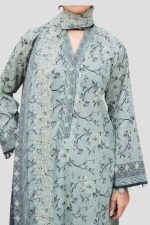 3 Piece Unstitched Embroidered Lawn Suit - Image 4