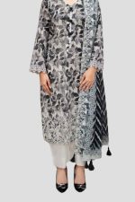 3 Piece Unstitched Embroidered Lawn Suit