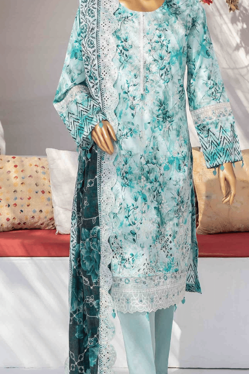 19 3 Piece Unstitched Embroidered Lawn Suit | Digital Print | Premium Quality - Image 1