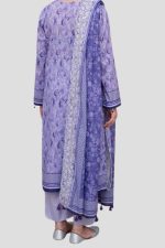 3 Piece Unstitched Embroidered Lawn Suit - Image 4