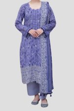 3 Piece Unstitched Embroidered Lawn Suit - Image 2