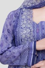 3 Piece Unstitched Embroidered Lawn Suit - Image 3