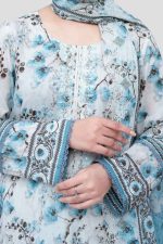 3 Piece Unstitched Embroidered Lawn Suit - Image 3