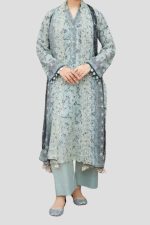 3 Piece Unstitched Embroidered Lawn Suit