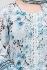 3 Piece Unstitched Embroidered Lawn Suit - Image 4