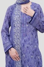 3 Piece Unstitched Embroidered Lawn Suit - Image 5
