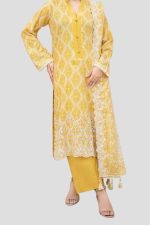 3 Piece Unstitched Embroidered Lawn Suit - Image 3