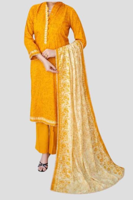 3 Piece Unstitched Digital Printed Lawn Suit