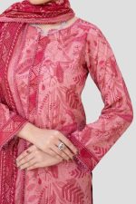 3 Piece Unstitched Digital Printed Lawn Suit - Image 2
