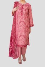 3 Piece Unstitched Digital Printed Lawn Suit - Image 4