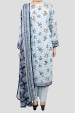 3 Piece Unstitched Digital Printed Lawn Suit - Image 2