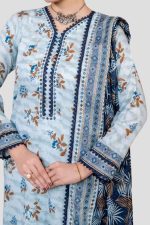 3 Piece Unstitched Digital Printed Lawn Suit - Image 3