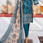 3 Piece Unstitched Embroidered Lawn Suit | Digital Print | Premium Quality