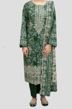3 Piece Unstitched Embroidered Lawn Suit - Image 2