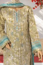 3 Piece Unstitched Embroidered Lawn Suit | Digital Print | Premium Quality - Image 4